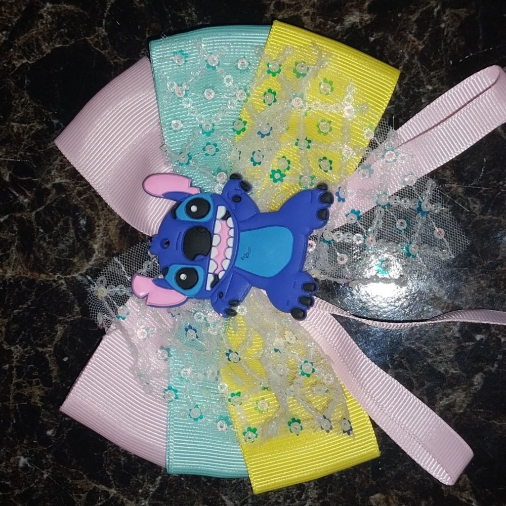 Handcrafted rainbow stitch Hair clip